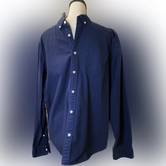 GAP Other - Gap Mens Navy Blue Button Down Long Sleeve Top 100% Cotton Size Large